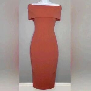 Elegant Off-Shoulder Rust Mini Dress